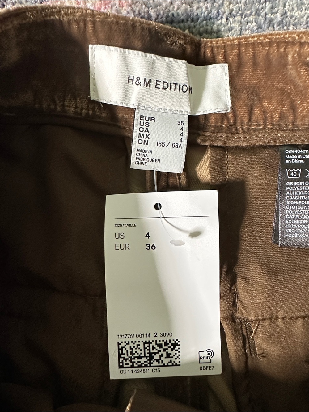 H&M Brown Velvet Wide-Leg Pants NWT Size 4 Women’s Perfect for Fall - Picture 2 of 7